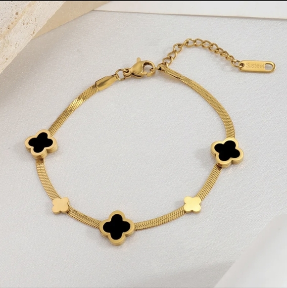 18k Gold Plated Clover Bracelet Designer Inspired - Picture 6 of 8